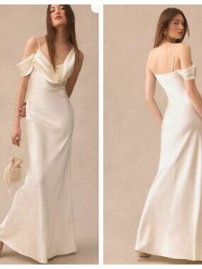 Reformation Ronda Ivory Silk One-Shoulder Maxi Dress 8